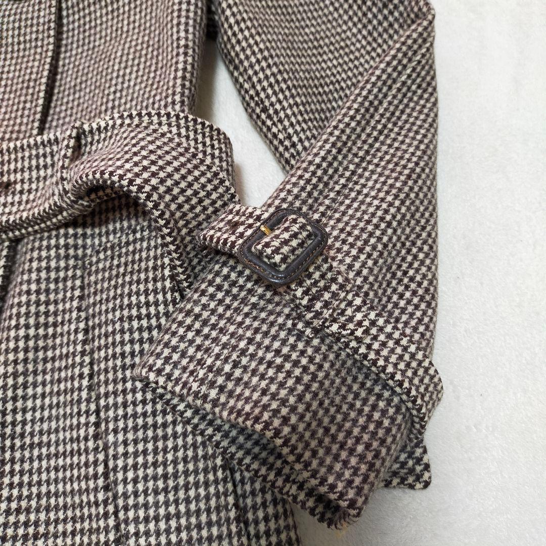 美品　英国製　MACKINTOSH　千鳥格子柄　ウール地　トレンチコート