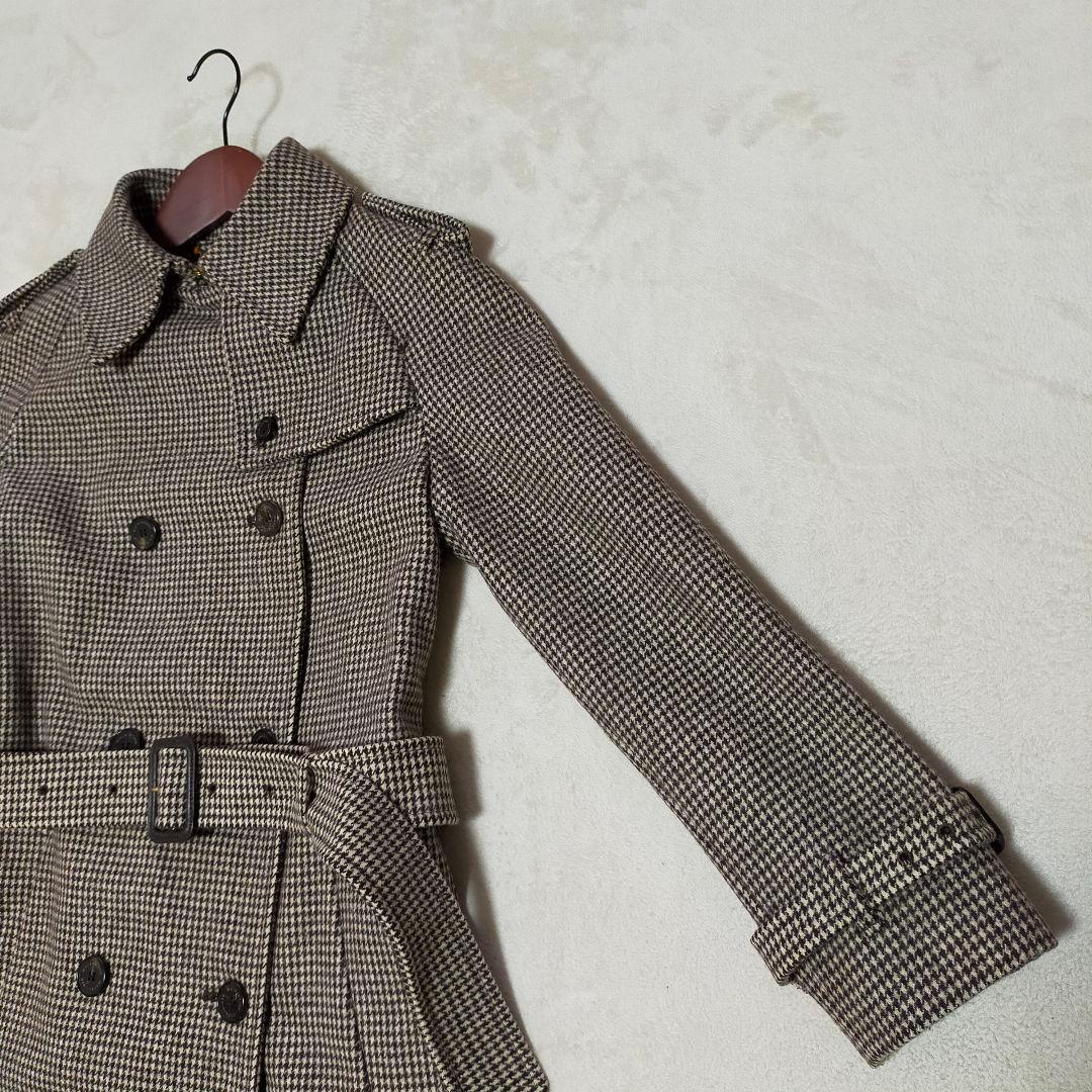 美品　英国製　MACKINTOSH　千鳥格子柄　ウール地　トレンチコート