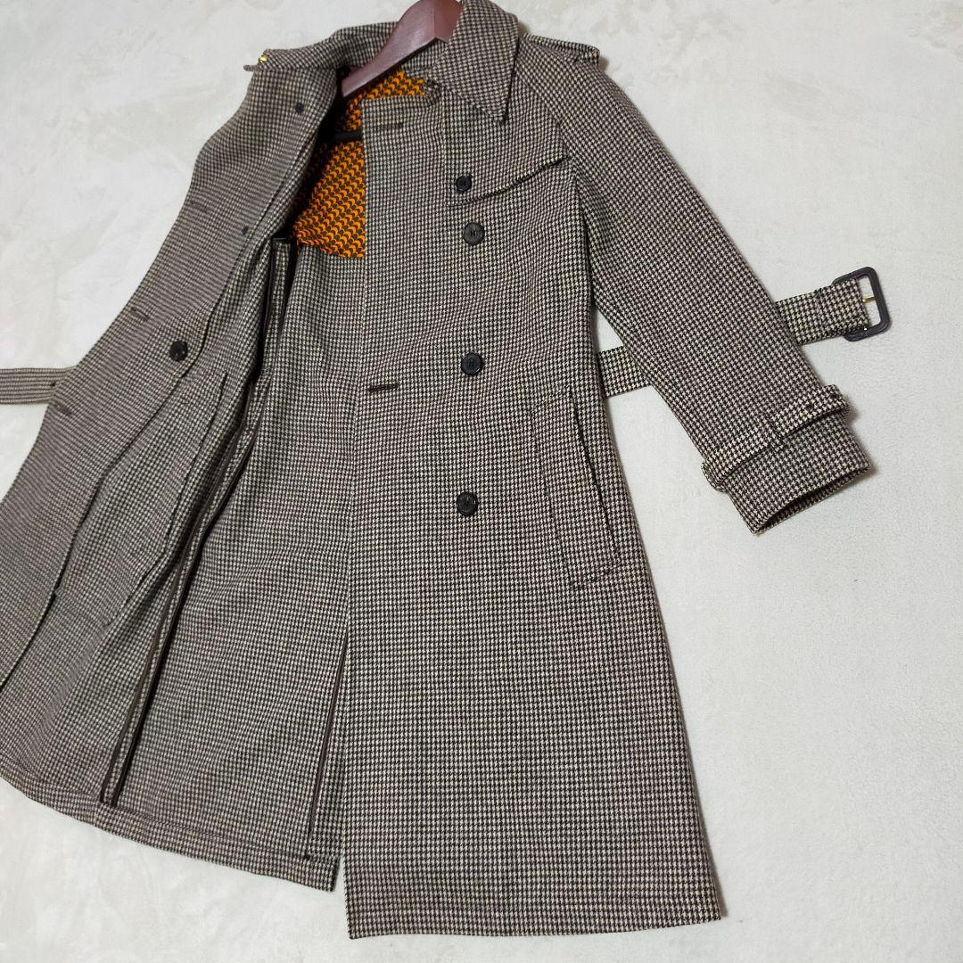 美品　英国製　MACKINTOSH　千鳥格子柄　ウール地　トレンチコート