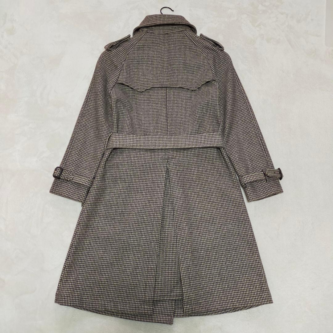 美品　英国製　MACKINTOSH　千鳥格子柄　ウール地　トレンチコート