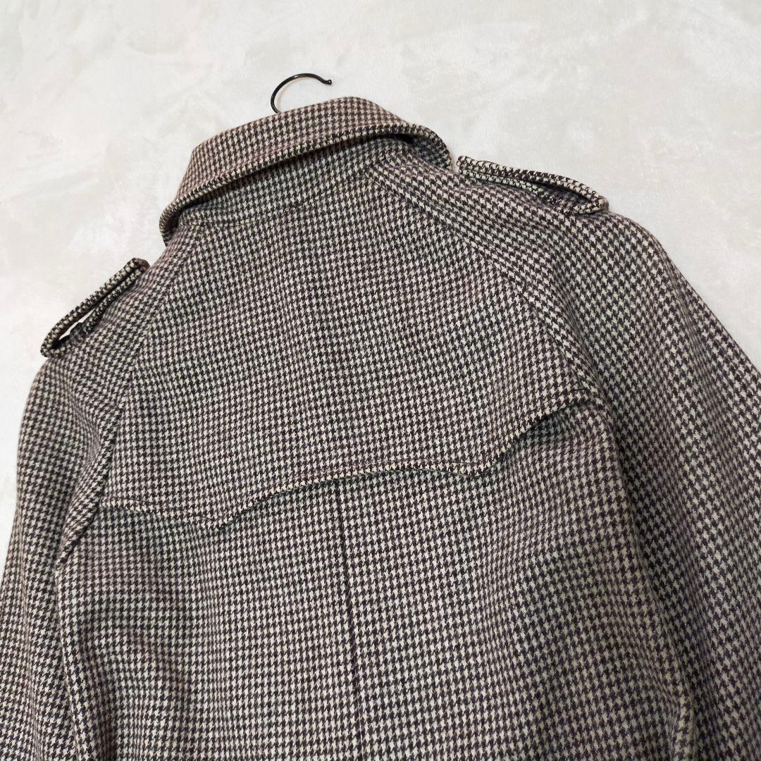 美品　英国製　MACKINTOSH　千鳥格子柄　ウール地　トレンチコート