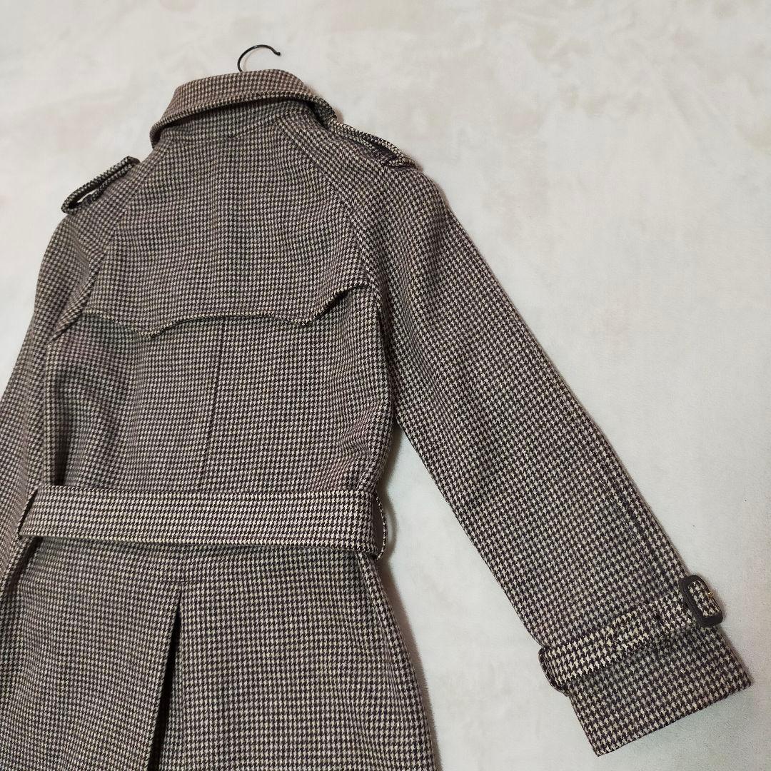 美品　英国製　MACKINTOSH　千鳥格子柄　ウール地　トレンチコート