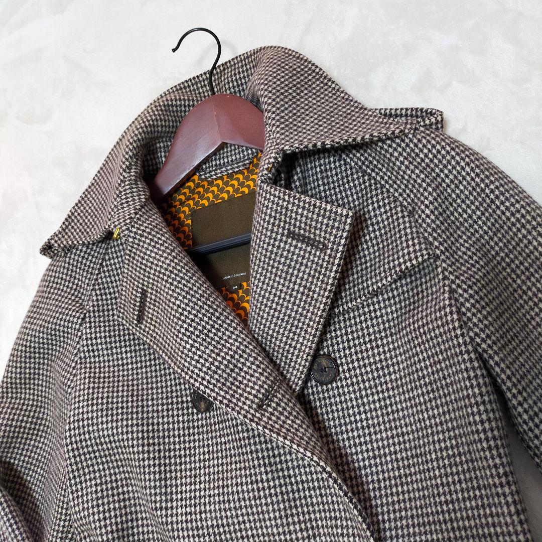 美品　英国製　MACKINTOSH　千鳥格子柄　ウール地　トレンチコート