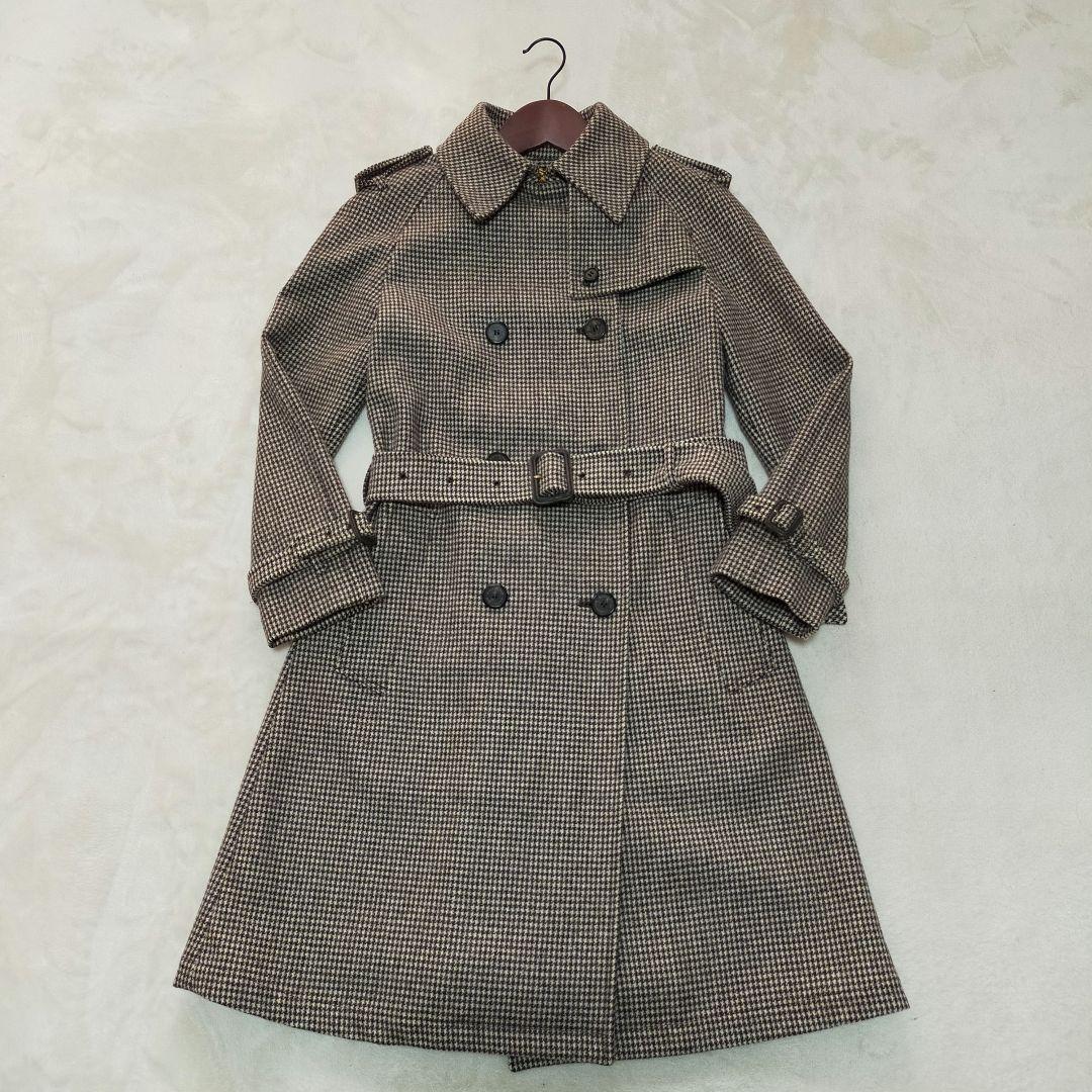 美品　英国製　MACKINTOSH　千鳥格子柄　ウール地　トレンチコート