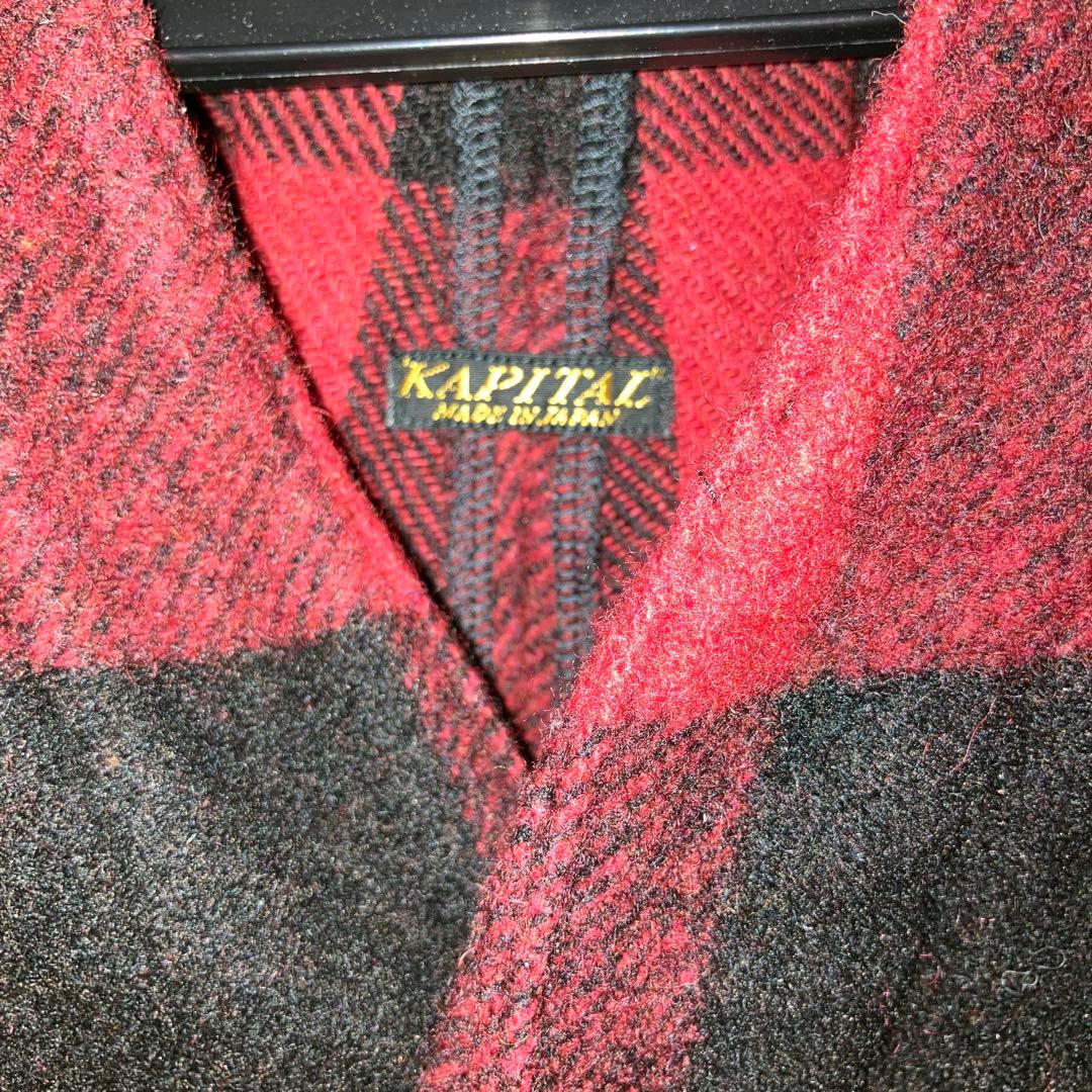 kapital キャピタル　バッファローチェック　ポンチョ　コート　1