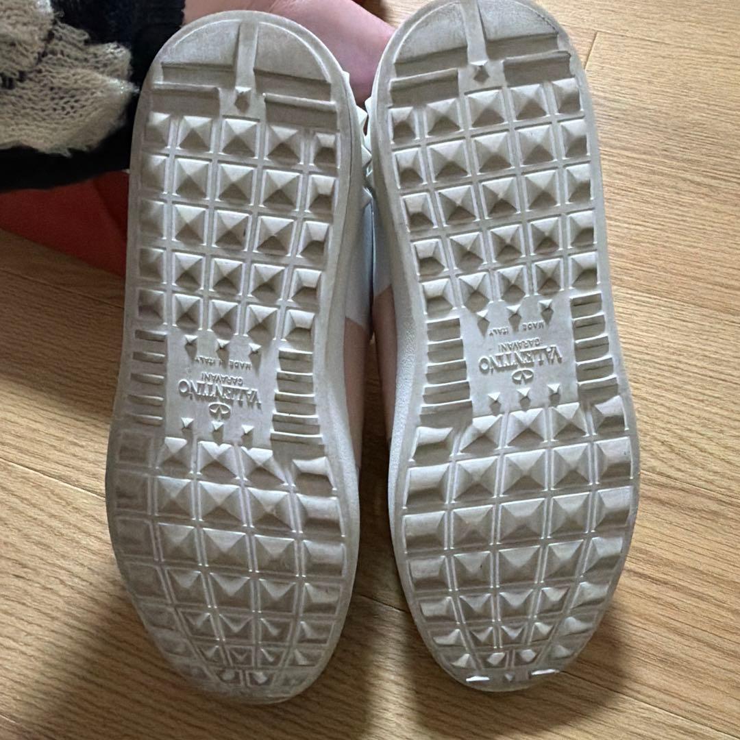 ヴァレンティノガラヴァーニ　ロックスッタズ　レザースニーカー　バイカラー