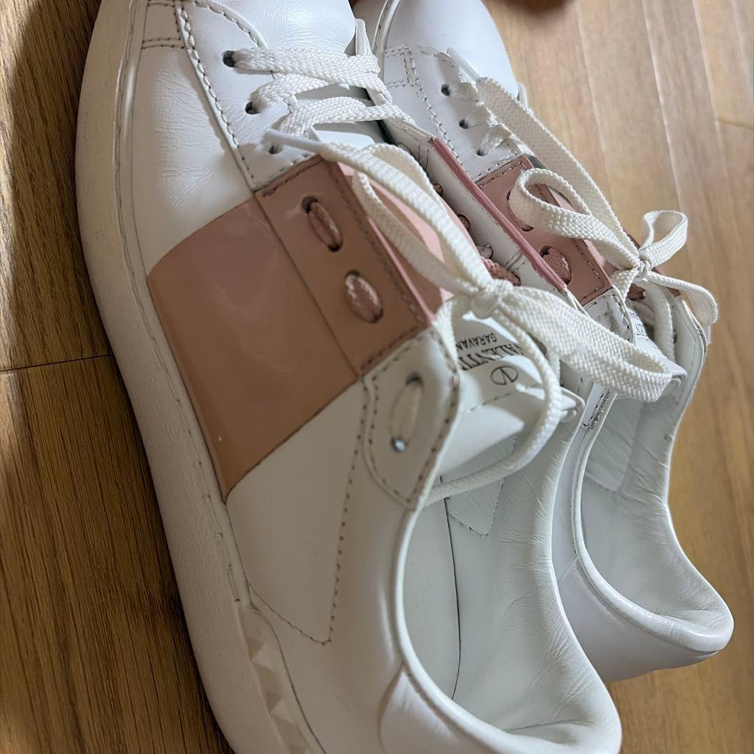 ヴァレンティノガラヴァーニ　ロックスッタズ　レザースニーカー　バイカラー