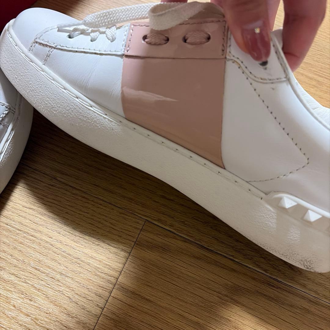 ヴァレンティノガラヴァーニ　ロックスッタズ　レザースニーカー　バイカラー