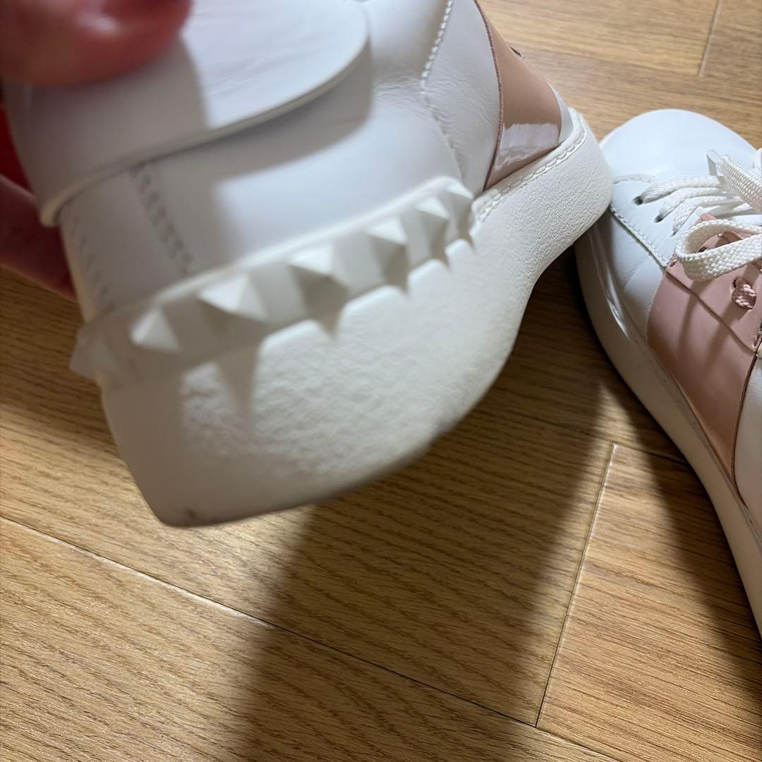 ヴァレンティノガラヴァーニ　ロックスッタズ　レザースニーカー　バイカラー