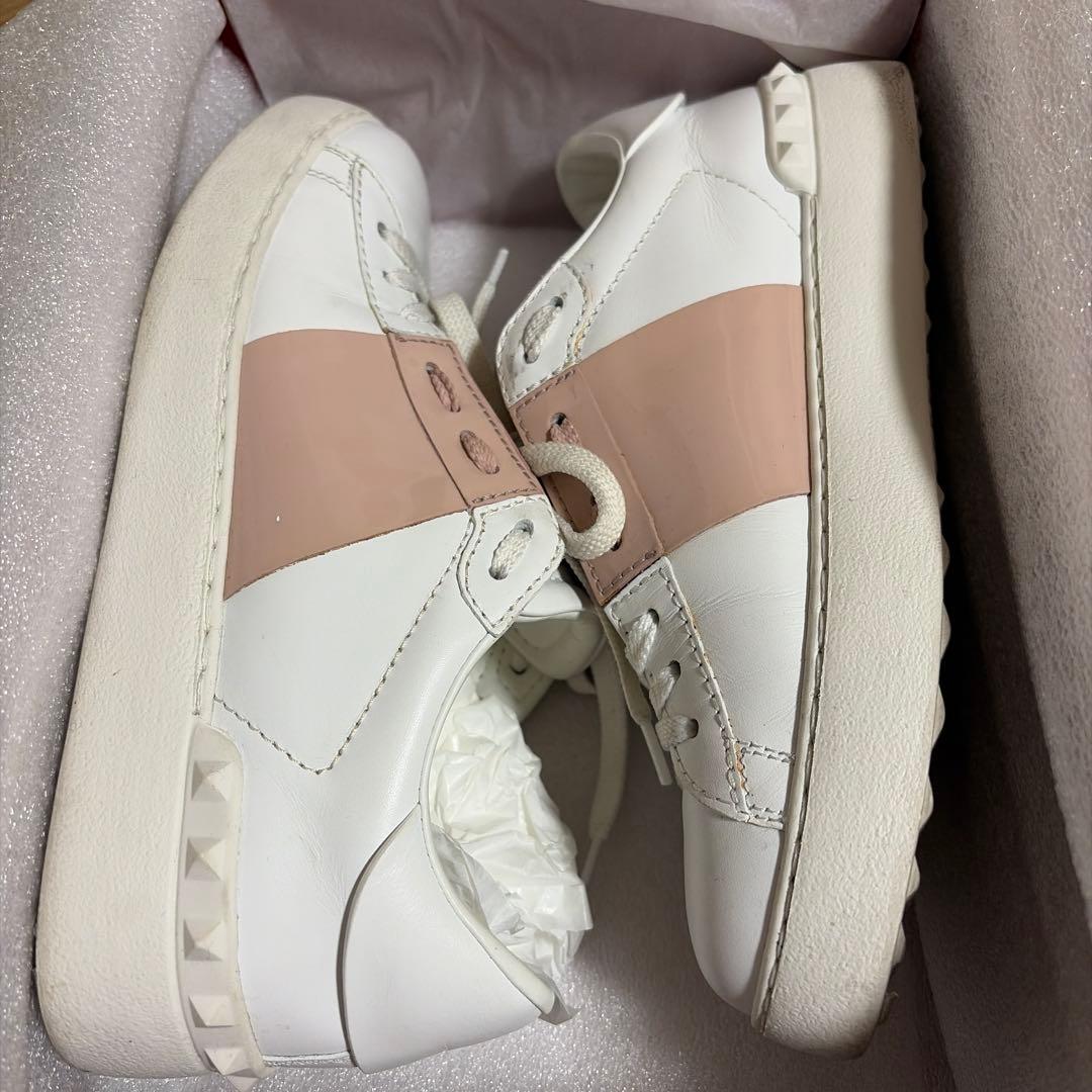 ヴァレンティノガラヴァーニ　ロックスッタズ　レザースニーカー　バイカラー