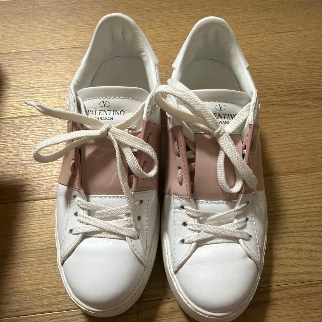 ヴァレンティノガラヴァーニ　ロックスッタズ　レザースニーカー　バイカラー