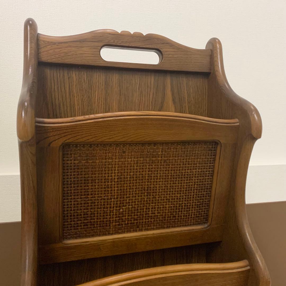 【美品】カリモク マガジンラック 木製ヴィンテージ 昭和レトロ