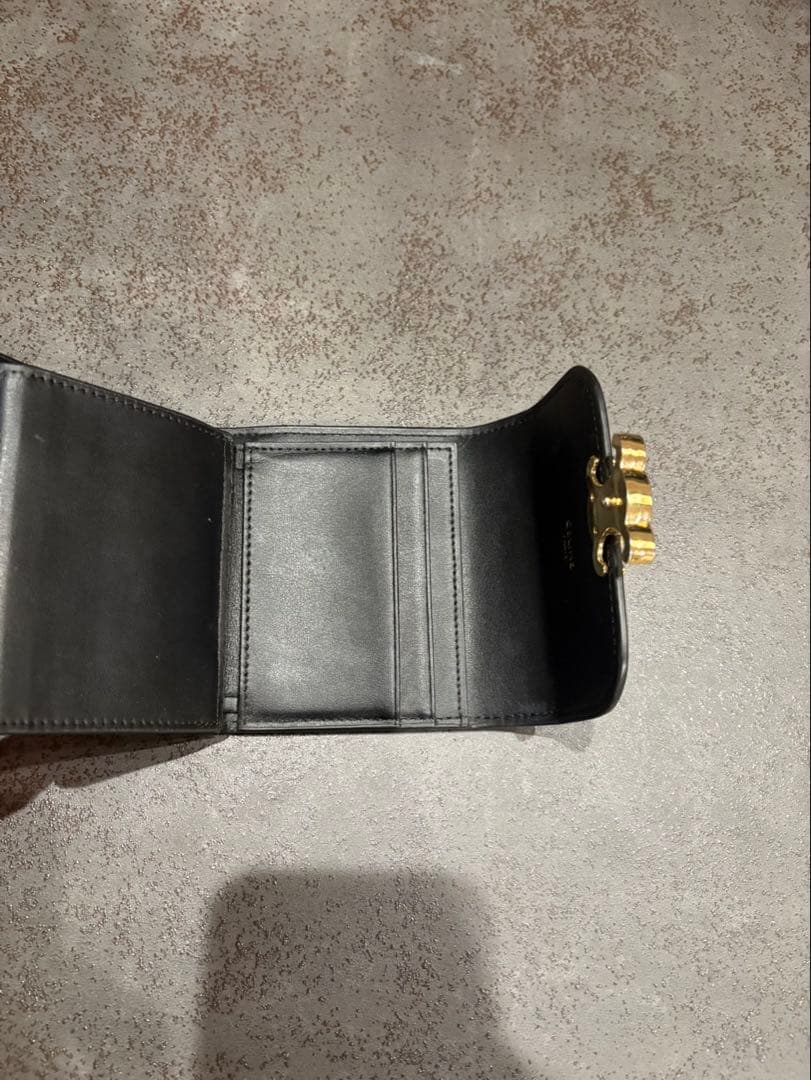CELINE ブラックレザー 三つ折り財布