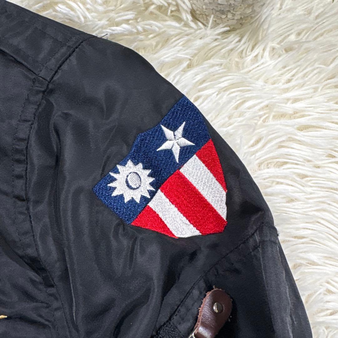 FLYING TIGERS フライングタイガー刺繍 フライトジャケットＬ黒