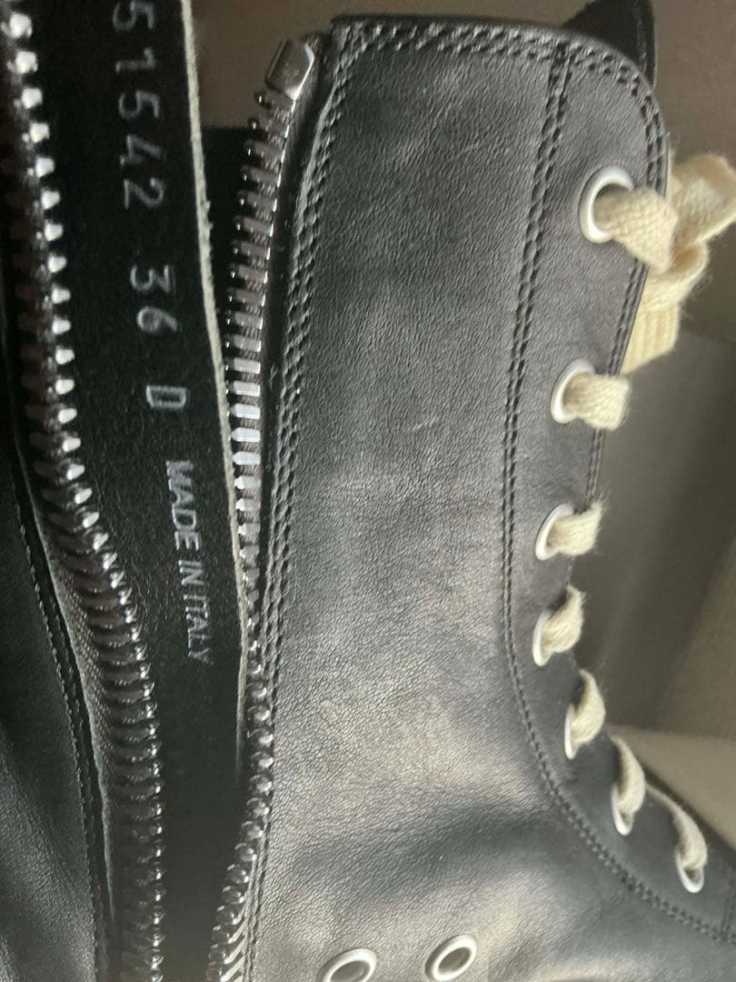 靴 rick owens ramones high bumper