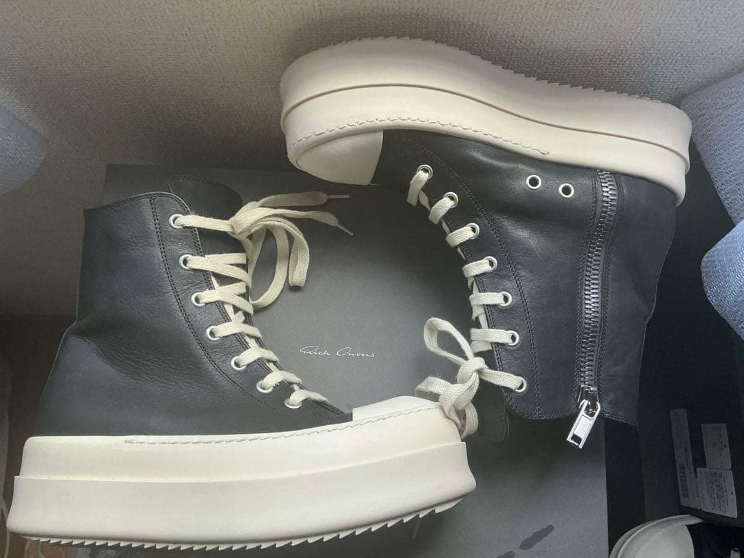 靴 rick owens ramones high bumper