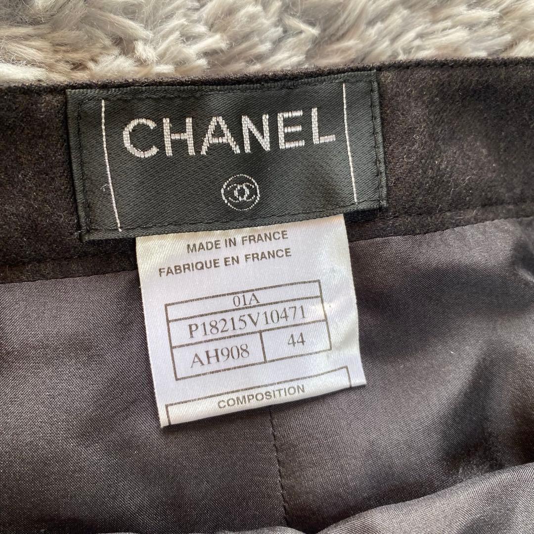 CHANEL シャネル 44サイズ カシミヤ混 シルク パンツ タグ付