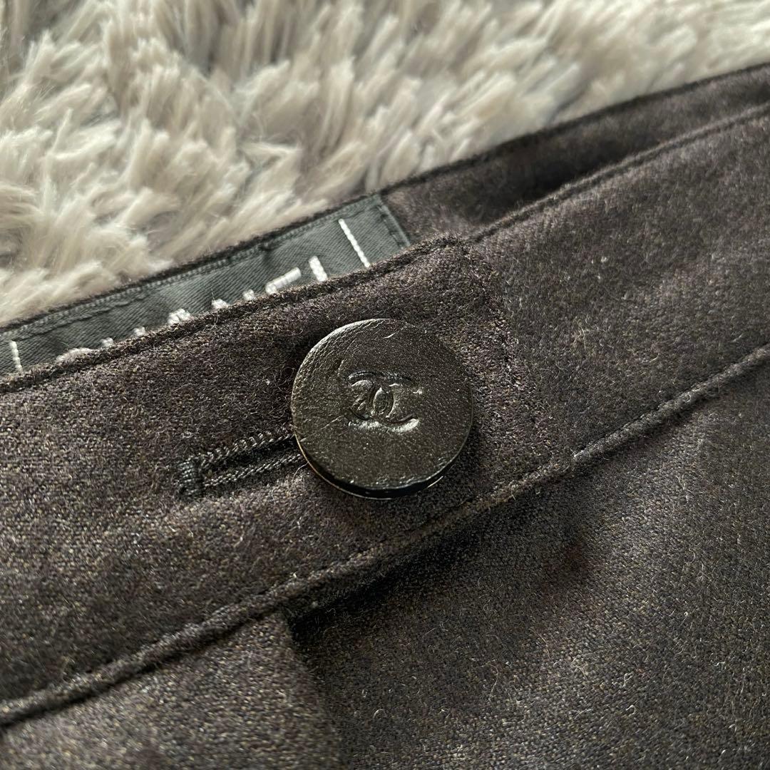 CHANEL シャネル 44サイズ カシミヤ混 シルク パンツ タグ付