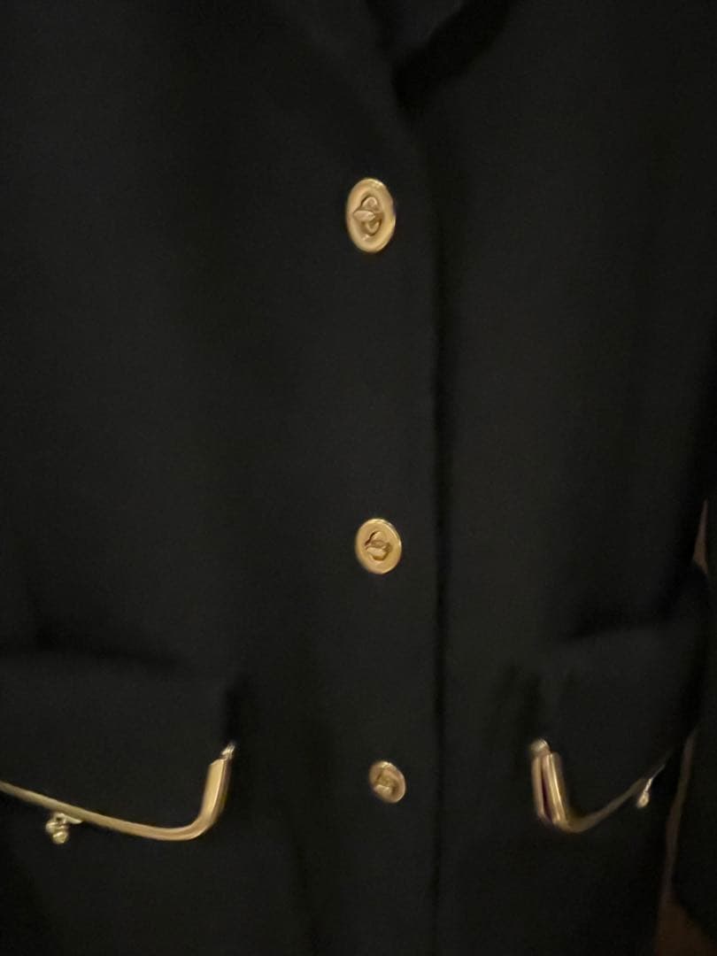 【値下げ】COACH 黒 チェスターコート ゴールドボタン