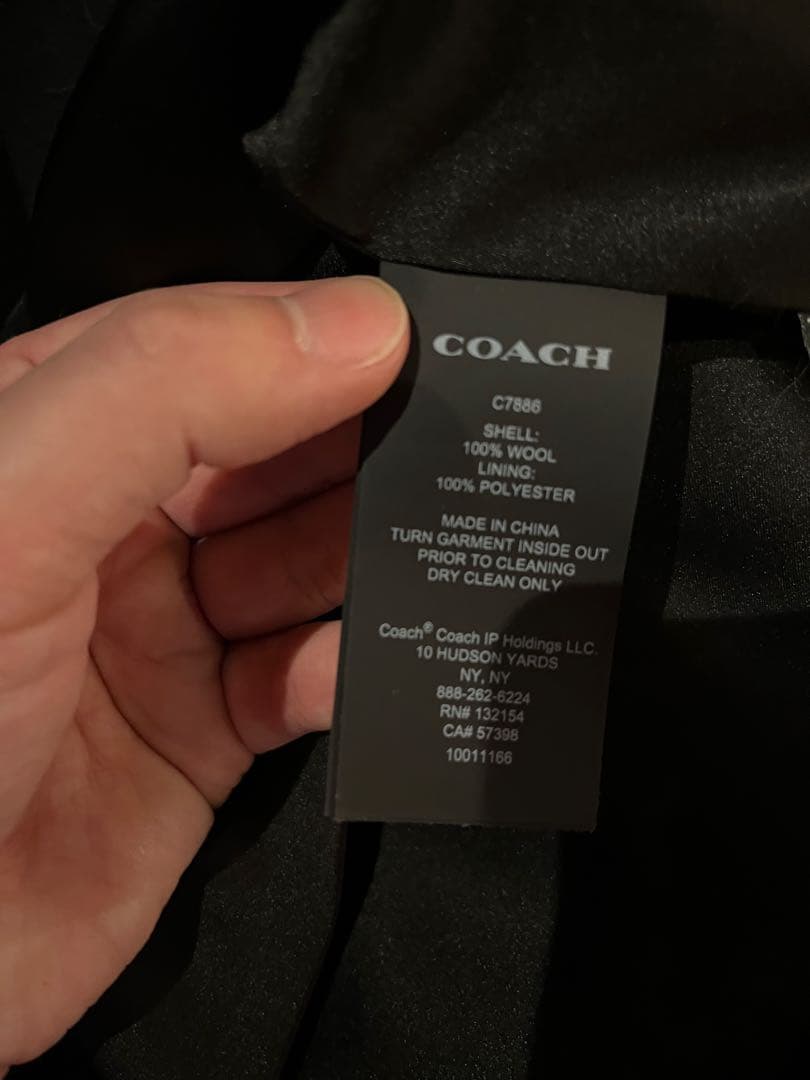 【値下げ】COACH 黒 チェスターコート ゴールドボタン