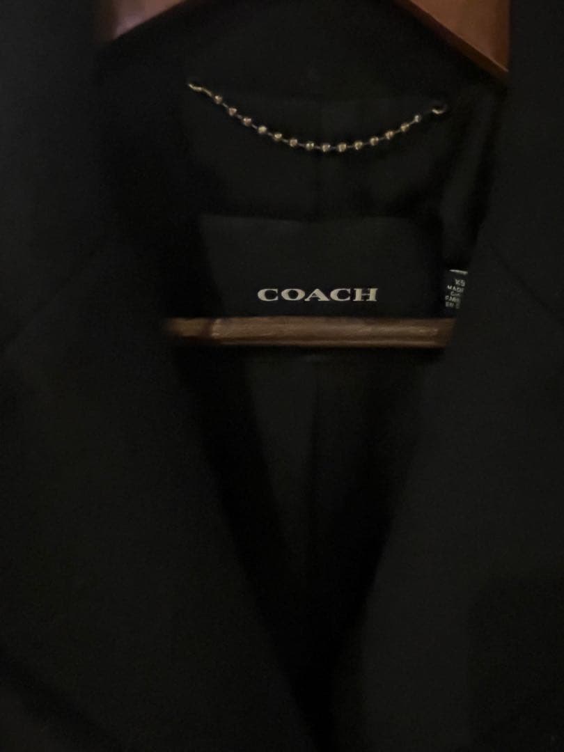 【値下げ】COACH 黒 チェスターコート ゴールドボタン