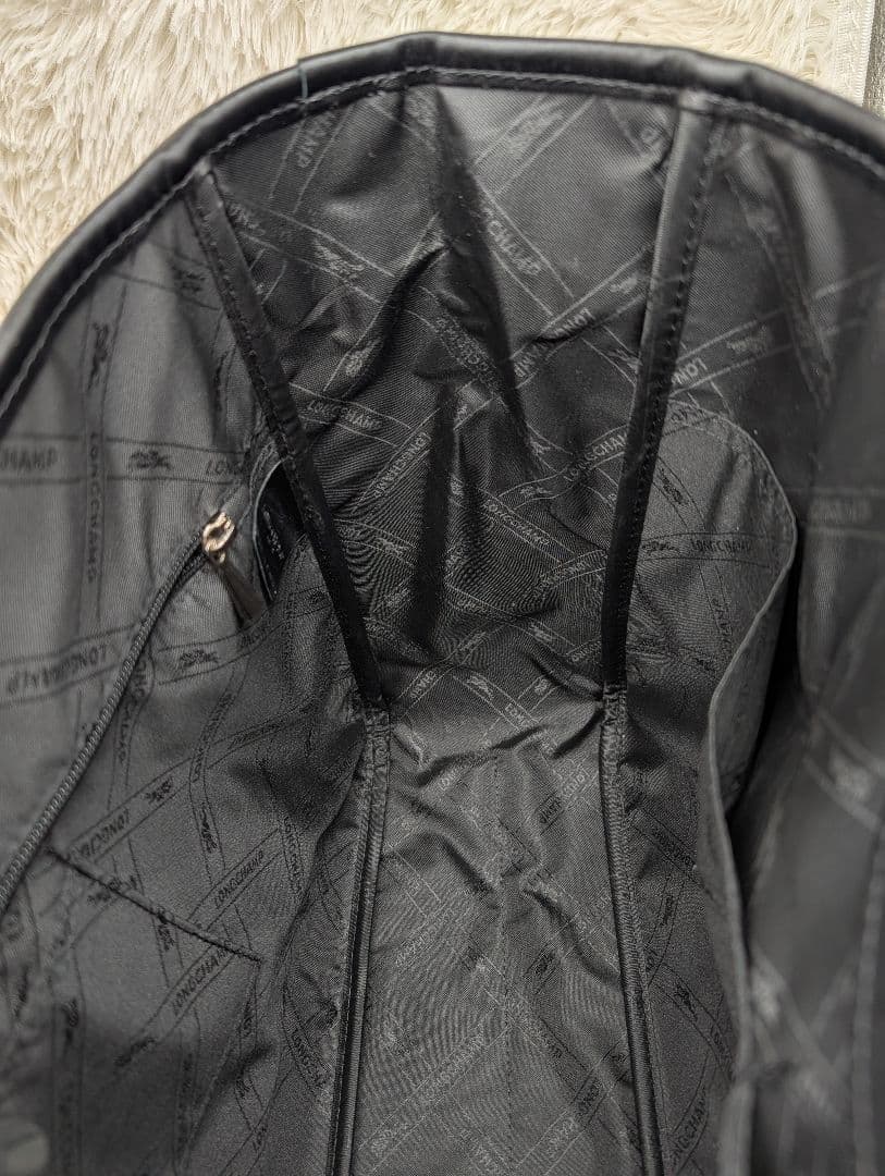 値下げ●LONGCHAMP ロンシャン ブラックトートバッグ メタルロック付き