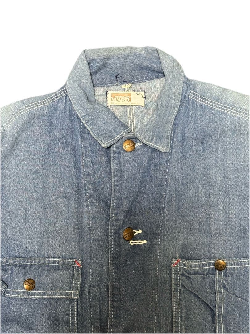 う*ぬ様 60s 70s カバーオールmontgomery ward デニム