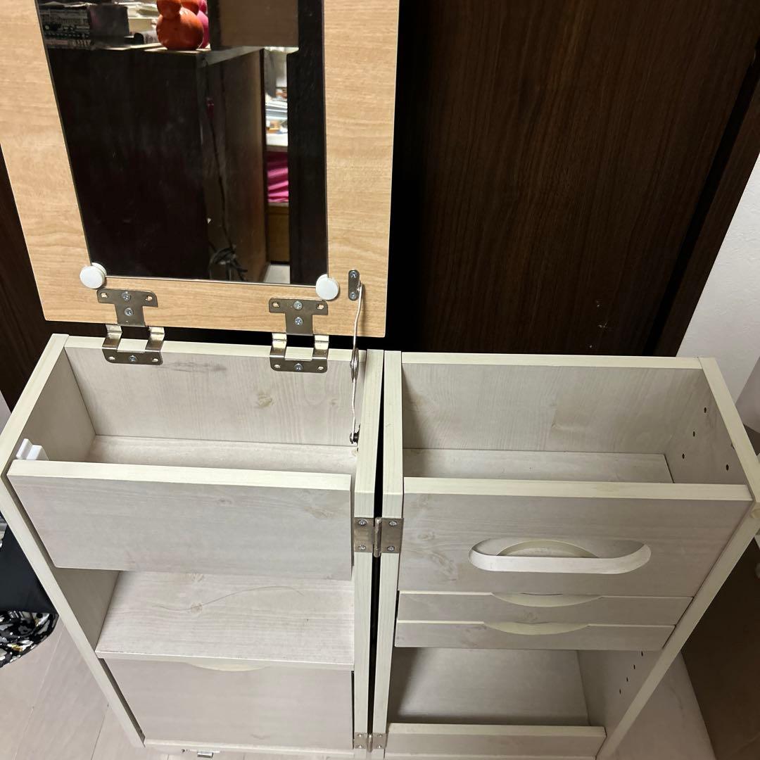 コスメワゴン キャスター付き ホワイト