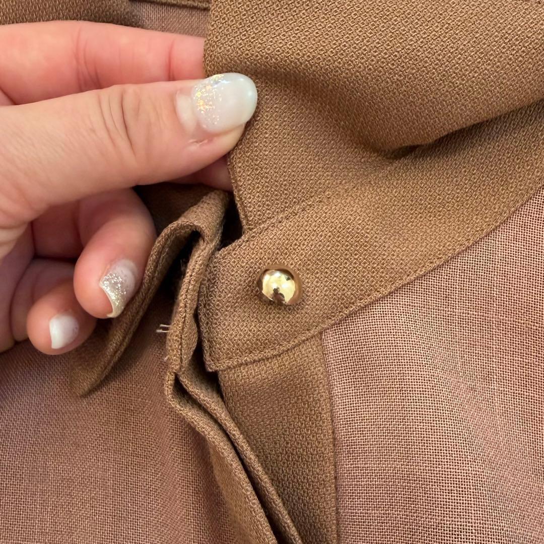 人気　24AW アナイ　シアーロングワンピース　シャツ　金ボタン　Aライン