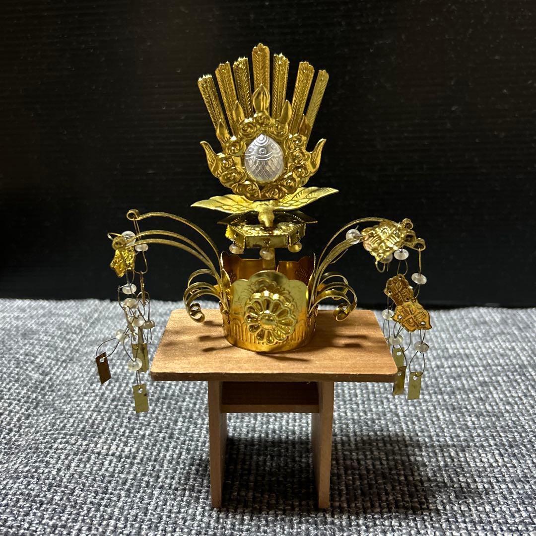 最終値下げ　6個セット 雛人形小道具　天冠飾り　お姫様冠　雛人形天冠　台座付き