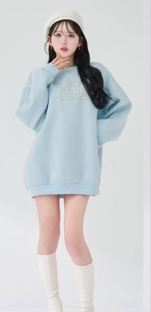 DarichダーリッチDDロゴビジュースウェットプルオーバー sax