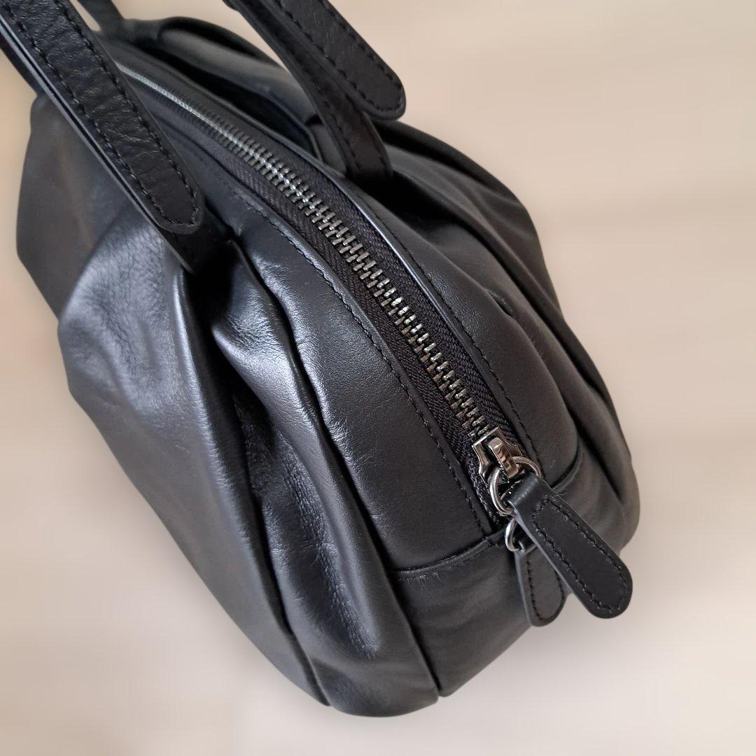 earPAPILLONNER 《本革/430g》コロンボストンバッグ　ブラック