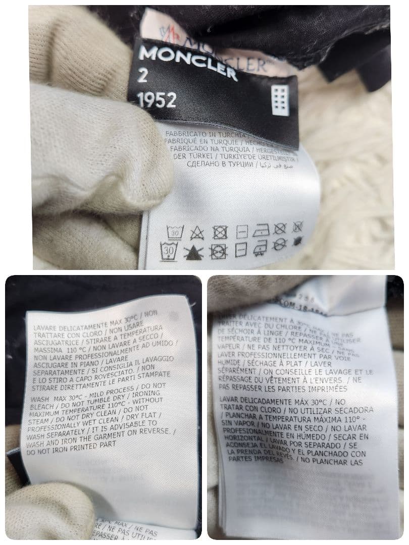 美品 MONCLER モンクレール Tシャツ ロゴプリント 綿100% 黒 L