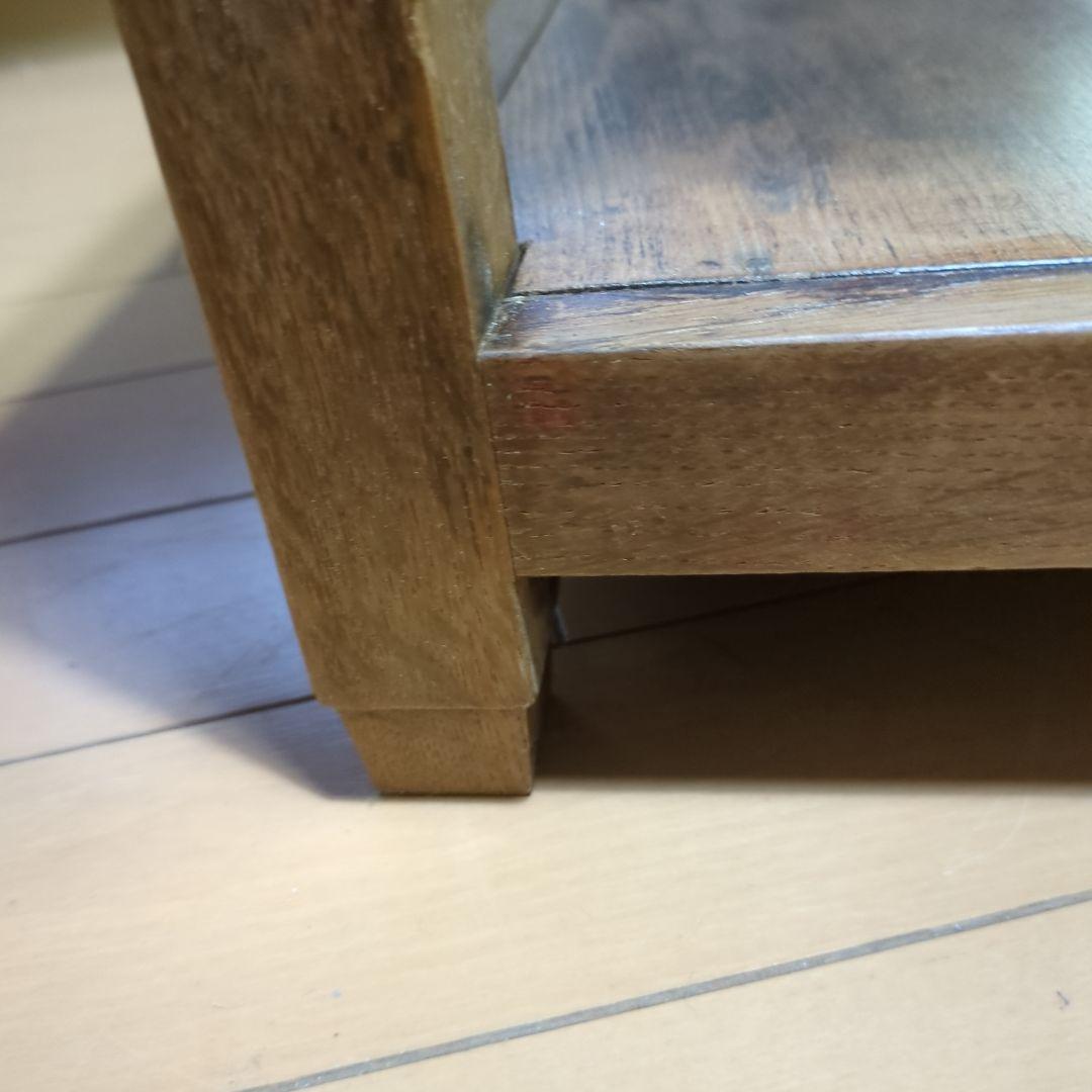 アンティーク古道具フランス取っ手木製サイドテーブル 引き出し付き