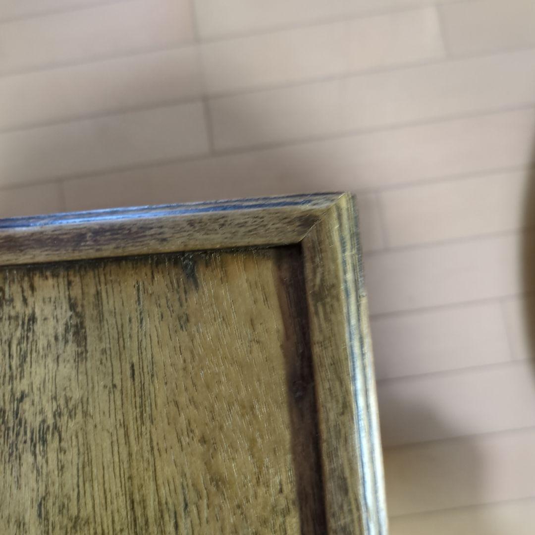 アンティーク古道具フランス取っ手木製サイドテーブル 引き出し付き