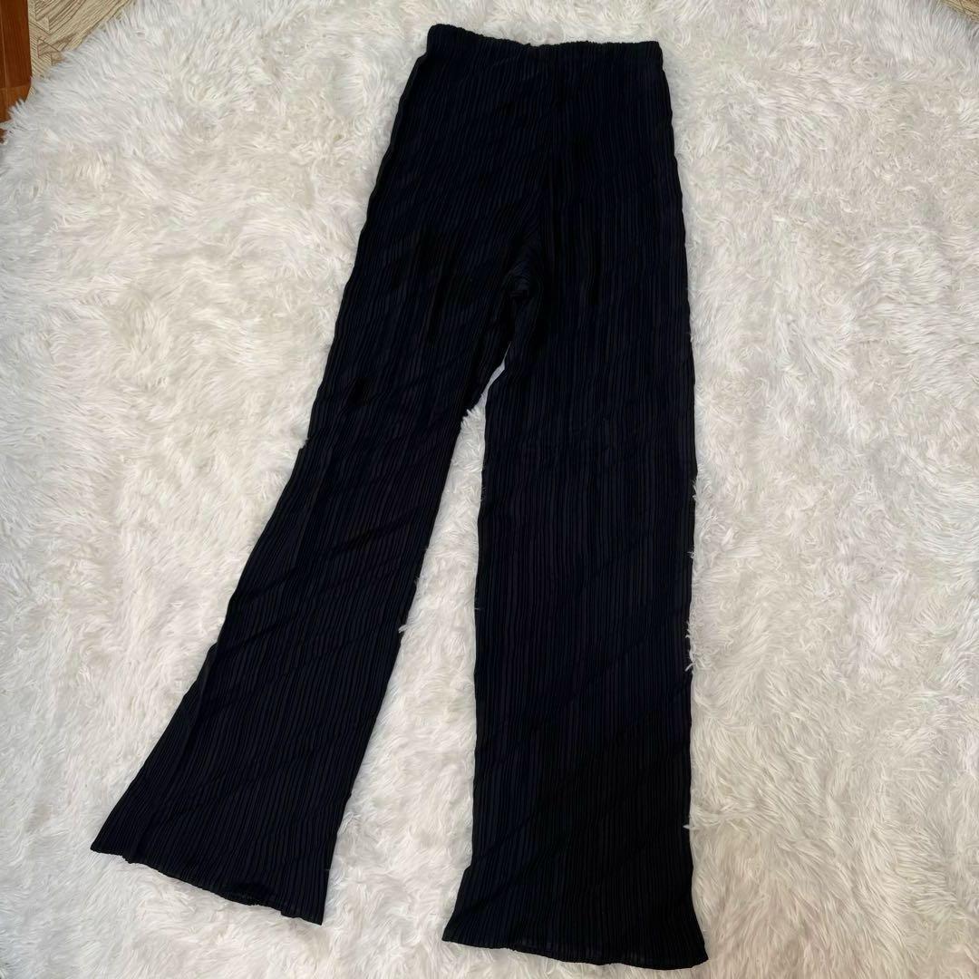 【美品】ISSEY MIYAKE プリーツプリーズ ワイドパンツ ブラック