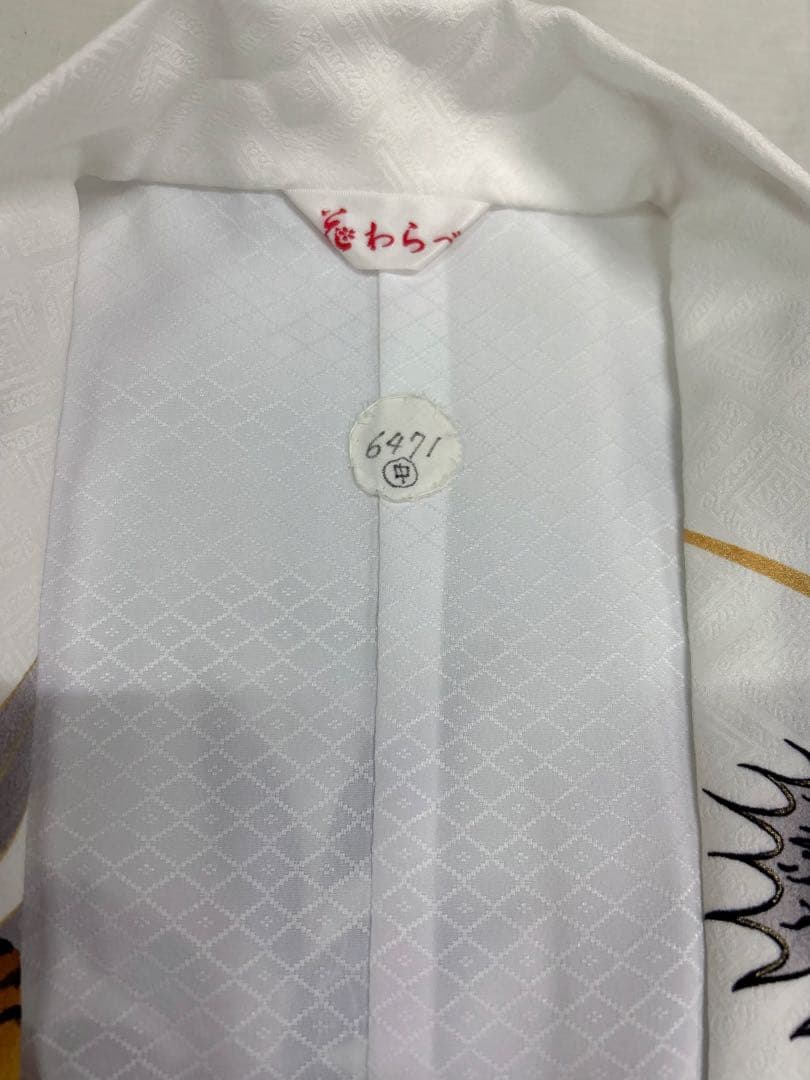 七五三5-7歳の男の子の羽織3点セットブランド:花わらべ．白と黒のグラデーション