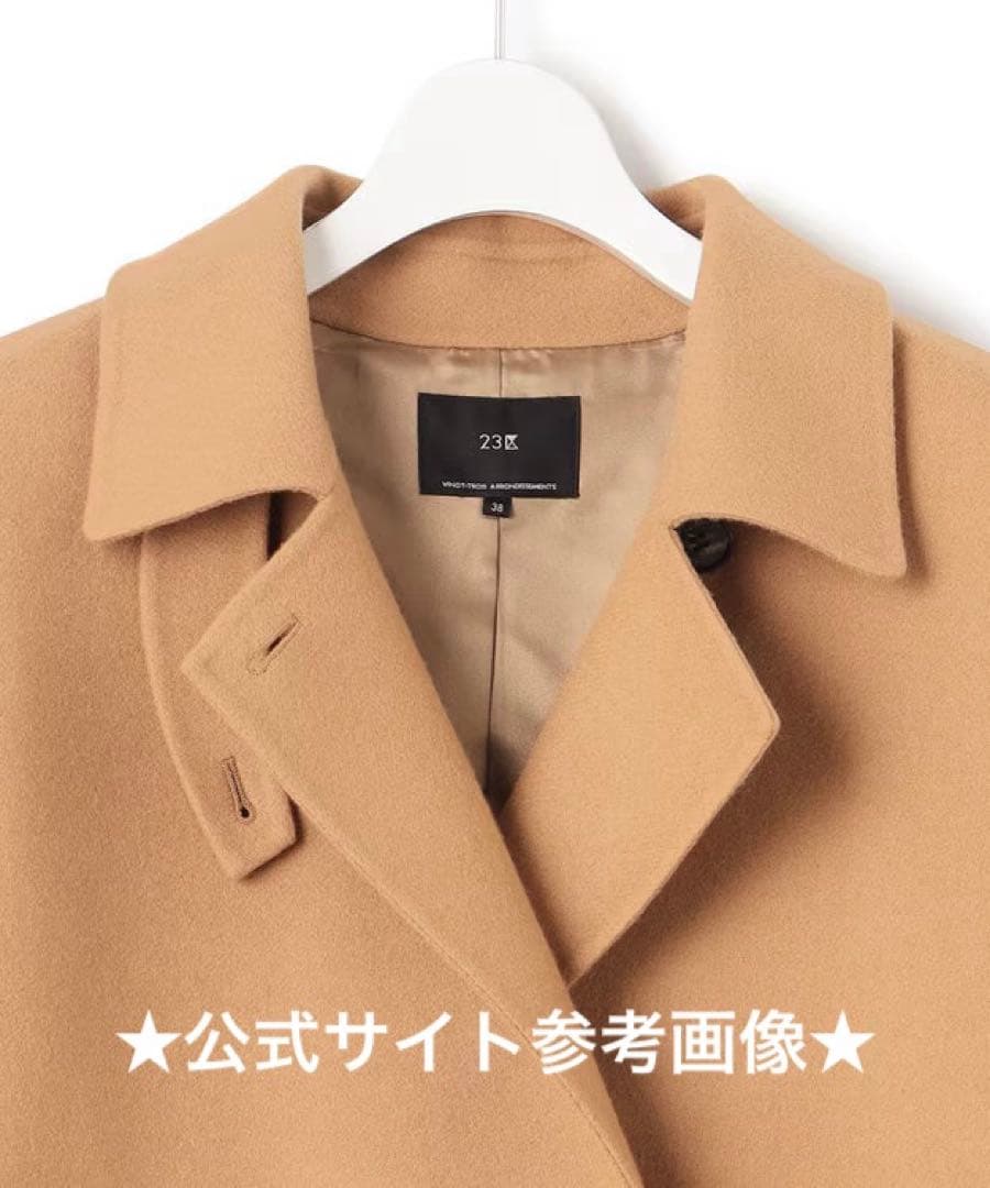 ♡23区♡【滝沢眞規子さん着用】ウールリバー チェスターコート♡完売38キャメル