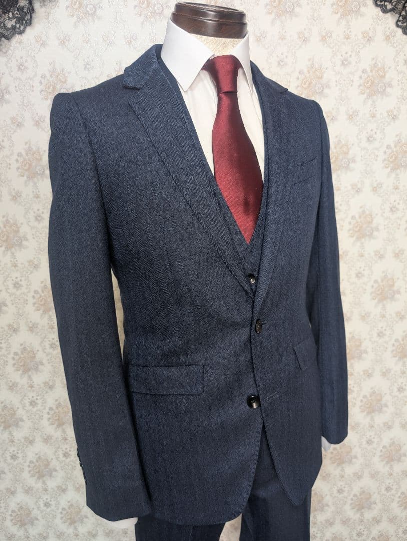 【極美品】スーツセレクト スリーピース スーツ A4