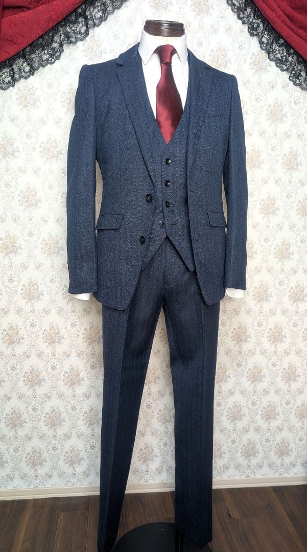 【極美品】スーツセレクト スリーピース スーツ A4