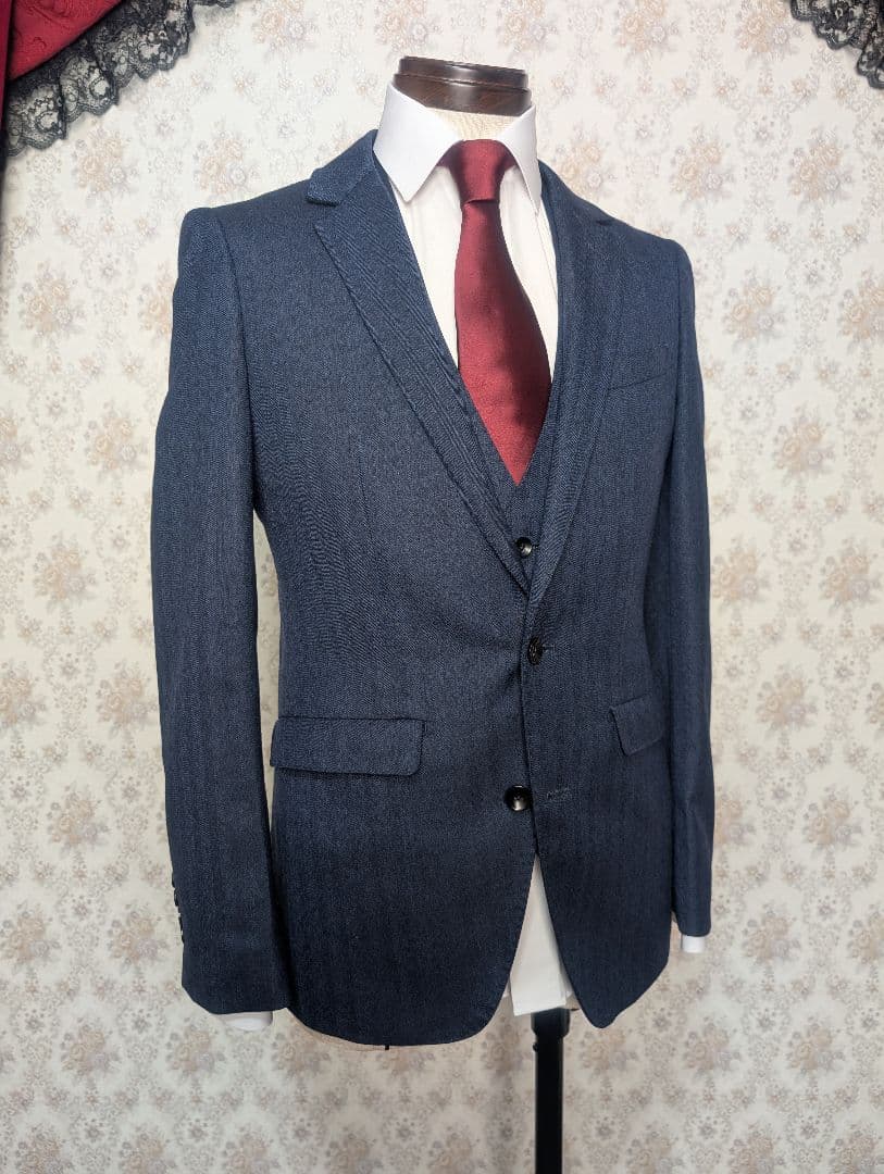 【極美品】スーツセレクト スリーピース スーツ A4