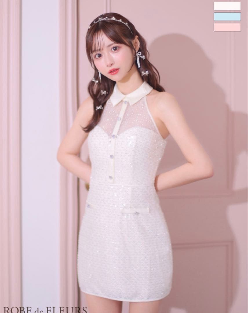 限定値下げ‼️sugar ホワイト タイトドレス ローブドフルール