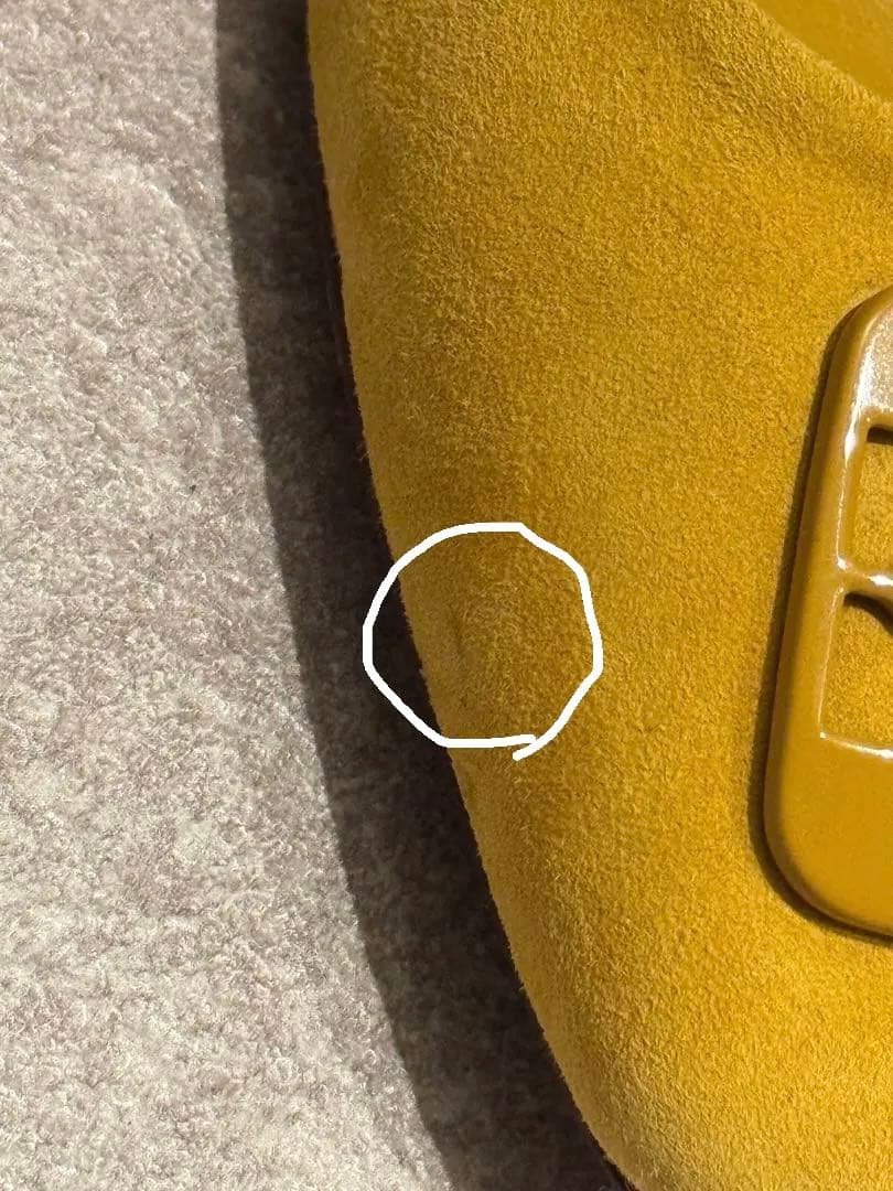 Tory Burch 23.5cm フラットシューズ スエード 黄色 ロゴ