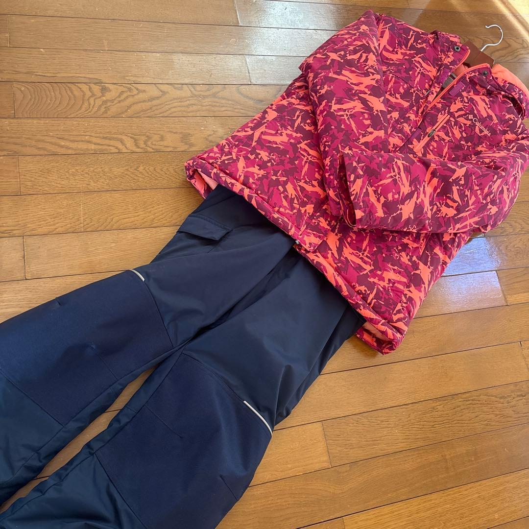 Columbia 子ども用スキーウェア ピンク/オレンジ