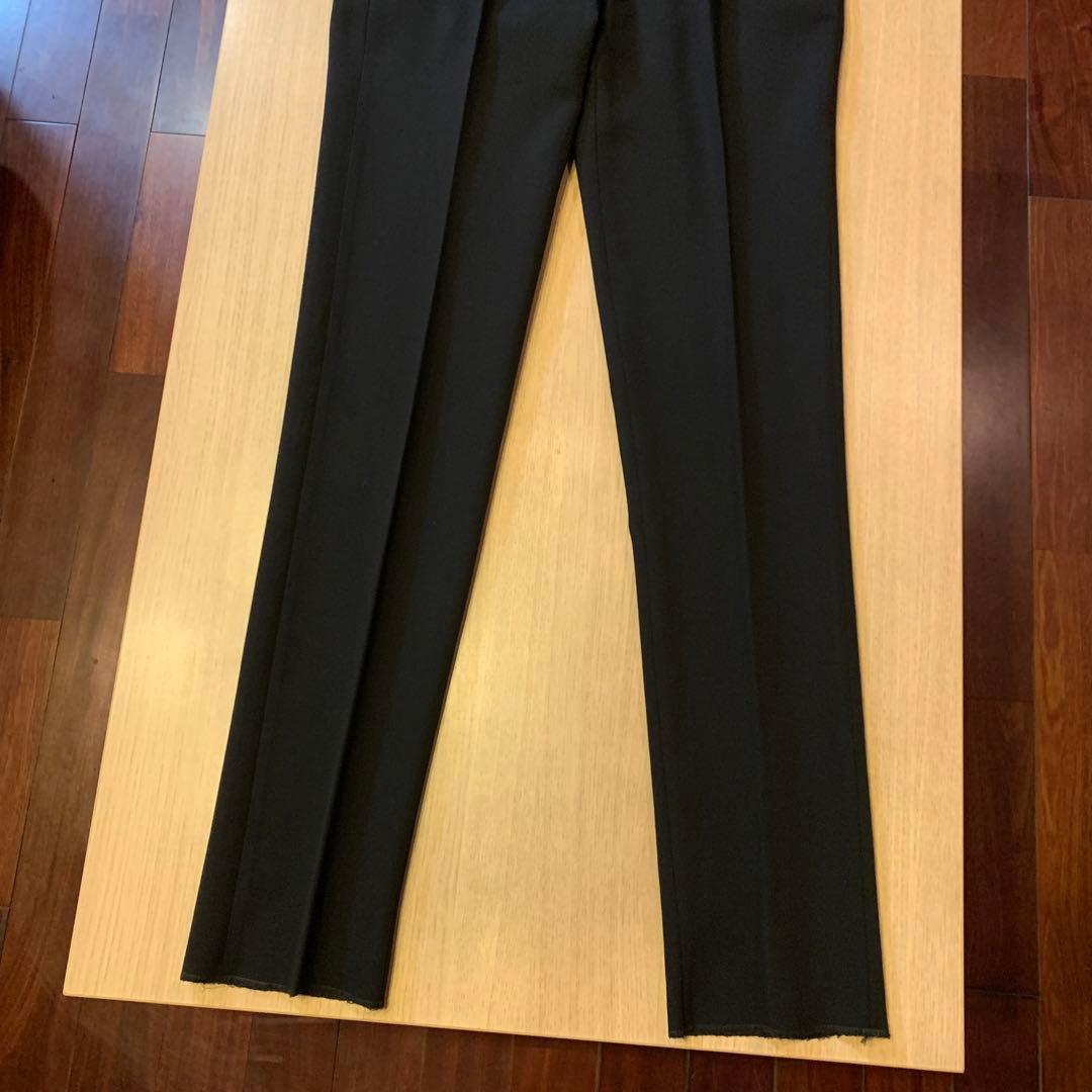 GUCCI【USED】ウエストレザー切替え スラックス 46 ブラック グッチ