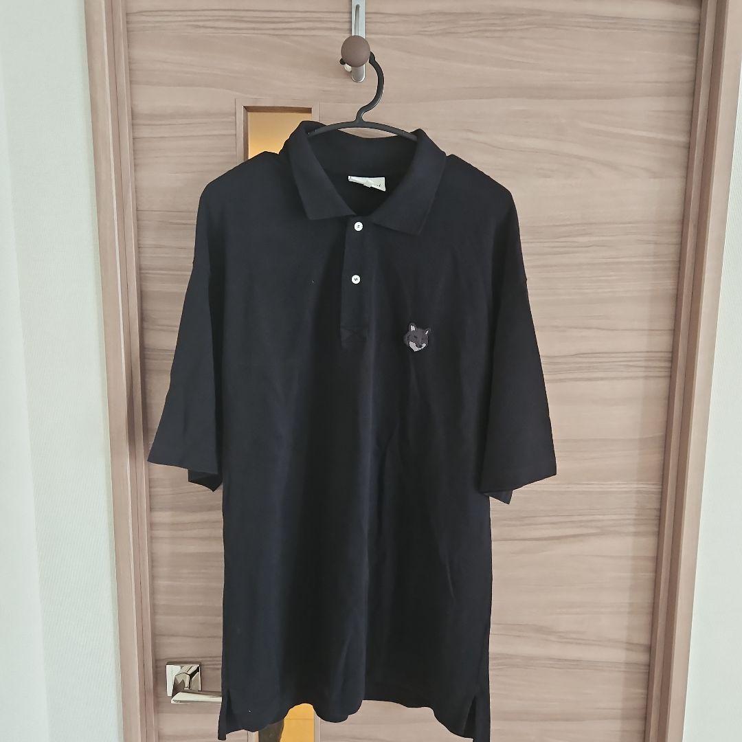 メゾンキツネ オーバーサイズ ポロシャツ ブラック L