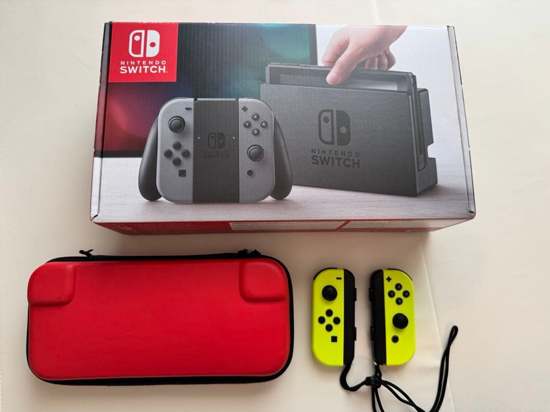 [付属品完備] Nintendo Switch 本体 グレー+ジョイコン黄色