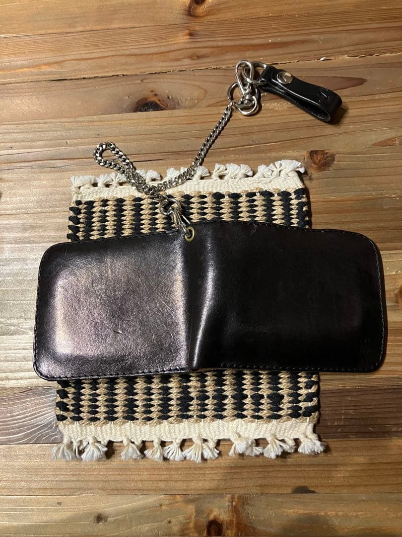 無骨 レザーウォレット チェーン付き ブラック｜ミニマル アメカジ