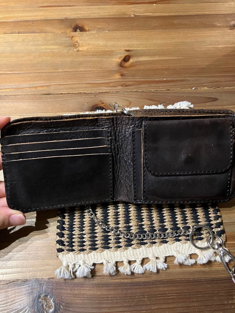 無骨 レザーウォレット チェーン付き ブラック｜ミニマル アメカジ