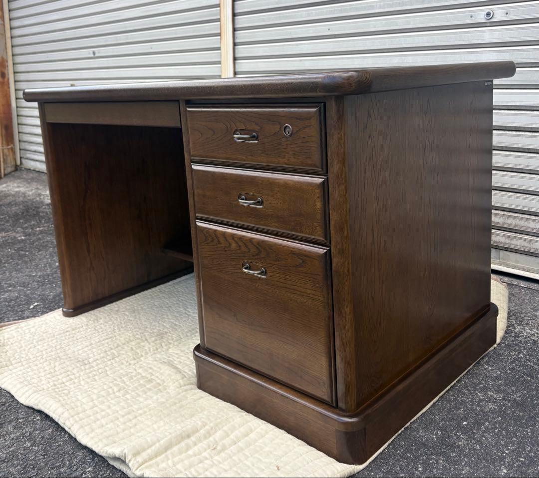 Karimoku カリモク 書斎机 デスク 片袖机 勉強机 木製 ブラウン